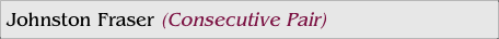 Johnston Fraser (Consecutive Pair)